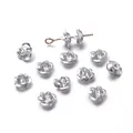 Silver 3D aluminum rose flower beads for DIY jewelry necklace and bracelet making - Silver
