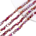 Hochwertige 8mm facettierte Glasperlen in irisierendem Rotviolett für DIY-Schmuckherstellung. - Transparent Weinrot