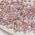 Premium 6mm facettierte Glasperlen in Bonbonfarben für DIY-Schmuck und Armbänder - Orange-Lila
