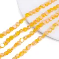 8mm facettierte gelbe Glaskristall-Rondellperlen für DIY-Schmuckherstellungszubehör - Transparent Orange