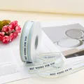 Nastro decorativo in organza azzurro con bordo dorato e scritta 'Best Wishes' per regali - Confezione da 2 Metri / Azzurro