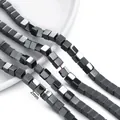 Macro detail of 2mm black cubic hematite beads for DIY jewelry making - 2mm (Approx 172 Pieces/Strand) / Black
