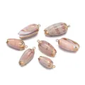 Natural cowrie shell pendants with gold plated edges for DIY jewelry making - Olive Snail (E119B)
