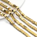 2mm gold vacuum plated cube hematite beads for DIY jewelry making and craft projects - 2mm (Approx 172 Pieces/Strand) / Gold