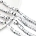 Silver vacuum-plated hematite cube beads 2mm size for DIY jewelry making accessories - 2mm (Approx 172 Pieces/Strand) / Steel