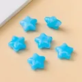 Blue candy-colored marble star acrylic beads for DIY handmade jewelry accessories - 19x20mm / 5 Pieces / Blue