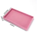 Gedetailleerde weergave van roze fluwelen juwelentray met afmetingen 210x123,5x23,5mm - Lege Tray / 1 Stuks/Verpakking (123.5x210x23.5mm) / Roze