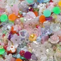 Mixed colorful acrylic beads in flower, petal, and star shapes for DIY jewelry making - (5-15mm) 20 Grams / Mixed Random