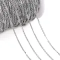 Langlebige silberne 304 Edelstahl Gliederkette für die DIY Halsketten Herstellung - Silber Rundkreuz Gepresstes Blech