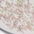 Cuentas de vidrio facetadas de 4 mm teñidas al agua en rosa y verde para joyería DIY - 50 Piezas / Verde y Rosa