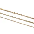 Premium gold stainless steel water wave twisted chain components in three widths for DIY jewelry - (Width approx 1.5mm) 1m / approx 3g / Gold