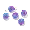 Hochwertige Sommer-Macaron-Glasperlen in Schneckenform für DIY-Schmuckherstellung - 5 Stück / Blauviolett