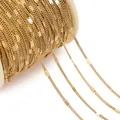 Gold vacuum-plated 304 stainless steel curb chain with flat disc details for DIY jewelry - Gold Side Pressed Two Pieces