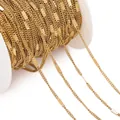 Gold plated 304 stainless steel pressed plate chain for DIY jewelry necklace making - Gold Side Pressed Three Pieces