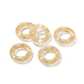 Translucent ice-gold resin rings featuring ornate swirl patterns for DIY jewelry making - 2 Pieces (25x5.5mm) / Gold Pink