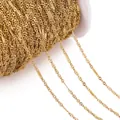 Premium gold plated stainless steel pressed flat chain roll for DIY jewelry making material - Gold Water Wave Pressed Sheet