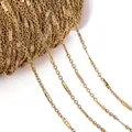 Großrolle aus vergoldeter 304 Edelstahl Flachgliederkette für DIY Schmuckherstellung - Gold Rundkreuz Gepresstes Blech
