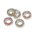 Iridescent vintage style glass donut rings for handmade DIY jewelry making accessories - 2 Pieces (25x5.5mm) / Purple And Green