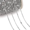Silberne Edelstahlkette mit gepressten Platten für DIY-Schmuckherstellung. - Silber Seitlich Gepresst Zwei Teile