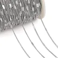 Silberne 304 Edelstahl Paillettenkette Rolle für DIY Schmuckherstellung und Halsketten - Silber Seitlich Gepresst Drei Teile