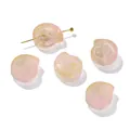 Schneckenförmige Glas-Abstandshalter-Perlen in Macaron-Rosa und Gelb für DIY-Schmuck - 5 Stück / Rosa-Gelb