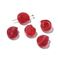Lichtdurchlässige rote schneckenförmige Glasperlen für DIY-Halsketten und Armbänder - 5 Stück / Rot