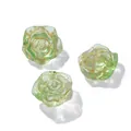 Translucent green glass rose beads with delicate gold trim for DIY jewelry making projects. - Rose (AC4760) / 5 Pieces (19x20mm/1.8mm Hole) / Green