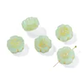 Light green vintage flower glass beads with gold accents for DIY jewelry making - Flower Shape (AC4783) / 5 Pieces / Light Green