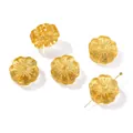 Vintage amber flower glass beads for DIY jewelry making and necklace accessories - Flower Shape (AC4783) / 5 Pieces / Orange