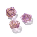 Ice-transparent purple lampwork glass rose beads with gold-painted edges for DIY jewelry - Purple