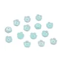 Light blue flower-shaped ABS pearl beads for DIY handmade jewelry making crafts - (8*8mm/Hole 1.5mm) 50 Pieces / Blue