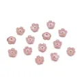 Pink flower-shaped ABS imitation pearl bead caps for DIY jewelry making and craft projects. - (8*8mm/Hole 1.5mm) 50 Pieces / Champagne