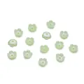 Light green flower bead caps for DIY jewelry with elegant imitation pearl finish. - (8*8mm/Hole 1.5mm) 50 Pieces / Green