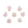 Copas de perlas ABS en forma de lirio de los valles para joyería artesanal DIY - 7.5*8mm/Agujero 1.4mm (50 Piezas/Paquete) / Champán