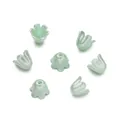Capuchones de flores de lirio de los valles en perla verde claro para accesorios DIY pelo - 7.5*8mm/Agujero 1.4mm (50 Piezas/Paquete) / Verde