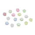 Colorful flower-shaped ABS imitation pearl spacer beads for handmade DIY jewelry crafts - (8*8mm/Hole 1.5mm) 50 Pieces / Mixed Random