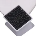Cuentas redondas de piedra de lava negra para la fabricación de joyas y pulseras DIY - Paquete de 10 / Piedra Volcánica - Negro / 4mm