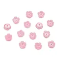 Cuentas espaciadoras de flores de perlas de imitación ABS rosa para hacer joyas de bricolaje - (8*8mm/Agujero 1,5mm) 50 Piezas / Rosa