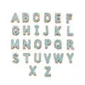 10mm goudlegering letterkralen met lichtblauw emaille voor DIY sieraden - Letter A / 5 Stuks / Blauw