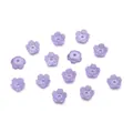 Elegantes cuentas de perlas de imitación de ABS con forma de flor púrpura para joyas DIY - (8*8mm/Agujero 1,5mm) 50 Piezas / Púrpura