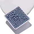 Cuentas redondas de piedra de lava porosa azul grisáceo para hacer joyas de bricolaje - Paquete de 10 / Piedra Volcánica - Azul / 4mm