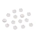 Elegantes cuentas de flores de perlas de imitación ABS blancas para joyería artesanal DIY - (8*8mm/Agujero 1,5mm) 50 Piezas / Blanco