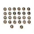 Set of 26 premium black enamel alloy alphabet beads for custom DIY jewelry making projects - Letter A / 5 Pieces / Black