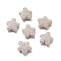 Natural beige star-shaped lava stone beads with porous texture for DIY jewelry making - 1 Piece / Lava Stone Creamy White