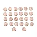 26pcs pink round alloy alphabet beads with gold letters A-Z set - Letter A / Pink