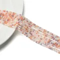 Dettaglio di perle cubiche in vetro colori macaron per gioielli fai-da-te - 2mm (circa 165 pz/Filo) / Sistema Arancio-Viola