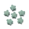Set of six light green star-shaped lava stone beads for DIY handmade jewelry crafting - 1 Piece / Lava Stone Lake Green