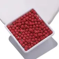 Cuentas redondas de piedra de lava roja natural para hacer joyas de bricolaje creativas - Paquete de 10 / Rojo / 4mm