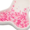 Mixed pink and white ABS no-hole imitation pearls in various sizes for DIY jewelry - Approx. 10g/Bag (3-7.5mm) / Iridescent No Hole Artificial Pearl - Rose Pink Series (AC4093)