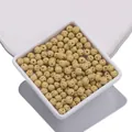 Cuentas redondas de piedra volcánica beige 4-10 mm para creación de joyas y manualidades - Paquete de 10 / Amarillo / 4mm